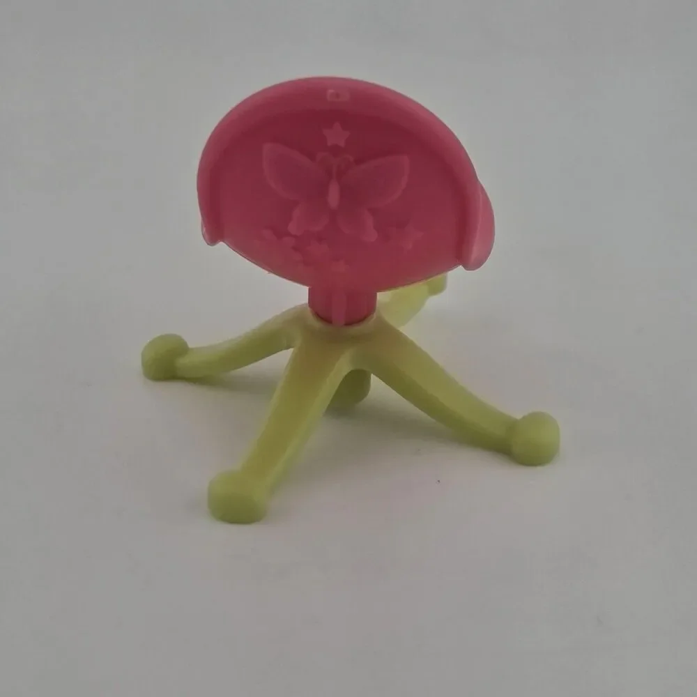 Fisher Price Loving Family Dollhouse Pink Office Or Bedroom Chair Swivels
